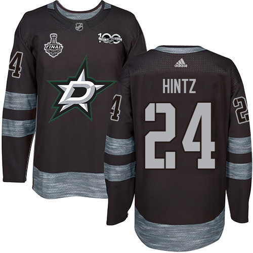 Adidas Men Dallas Stars #24 Roope Hintz Black 1917-2017 100th Anniversary 2020 Stanley Cup Final Stitched NHL Jersey->dallas stars->NHL Jersey